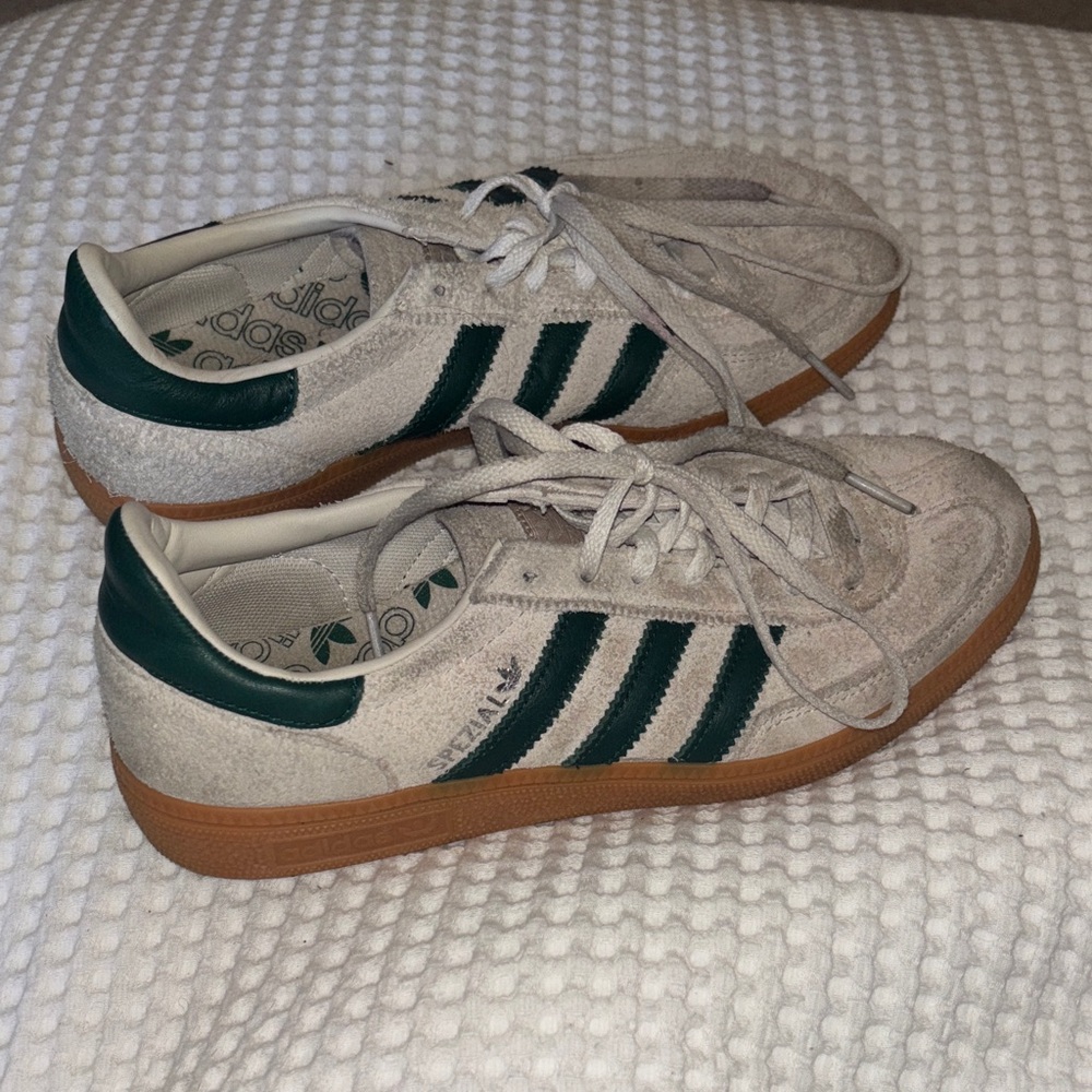 Adidas Cream and Dark Green Sneakers